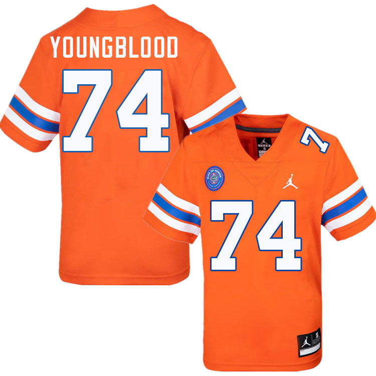 Jack Youngblood Florida Jersey,Florida Gators #74 Jack Youngblood Jersey Youth Uniforms-Throwback Orange
